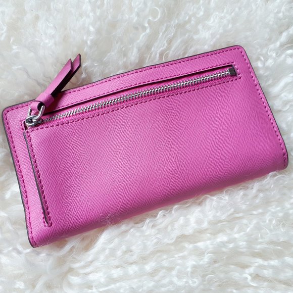 NWT Kate Spade peony large slim bifold leather wallet - Picture 5 of 5